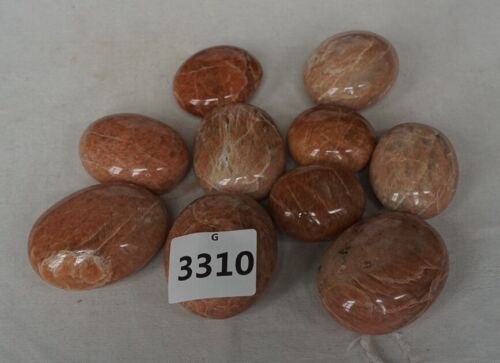 2kg  4.4LB 20Pcs Natural Orange Moonstone Crystal Palm Stones Healing Madagascar Bulk