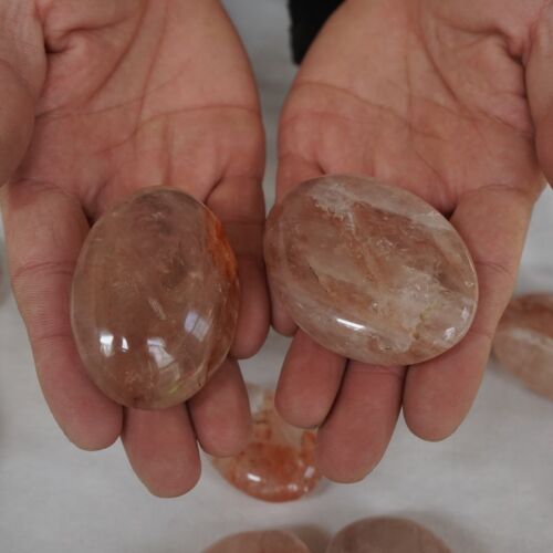 2KG 4.4LB 20Pieces Natural Red Hematoid Quartz Crystal Tumbled Palm Stones Healer Healing