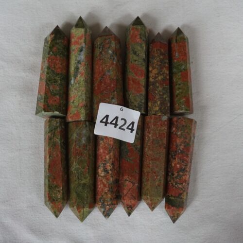 2kg 24Pcs 4.4LB Natural Unakite Epidote Jasper Crystal Reiki Wicca Point Tower Healing