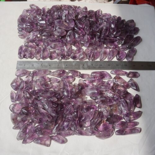 11LB 270Pcs Raw Natural Purple Amethyst Quartz Crystal Tumbled Healing Bulk