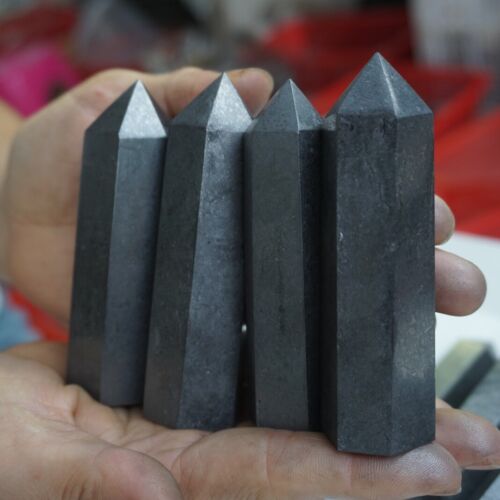 18Pcs 1kg Natural Shungite Protect Radiation Crystal Point Tower Healing Russia