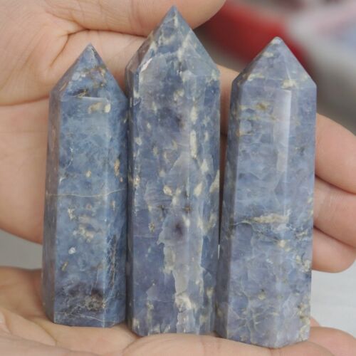 24Pcs 2KG,4.4LB Natural Blue Rose Quartz Crystal Point Tower Polished Healing Brazil