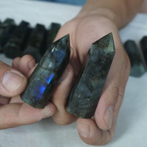 2kg 4.4LB 28Pcs Natural Rainbow Labradorite Crystal Point Tower Polished Healing