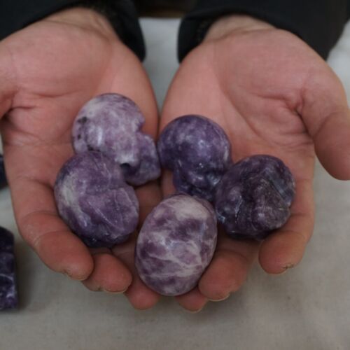 10 Pieces Small Natural Purple Mica Lepidolite Crystal Skull Healing Africa