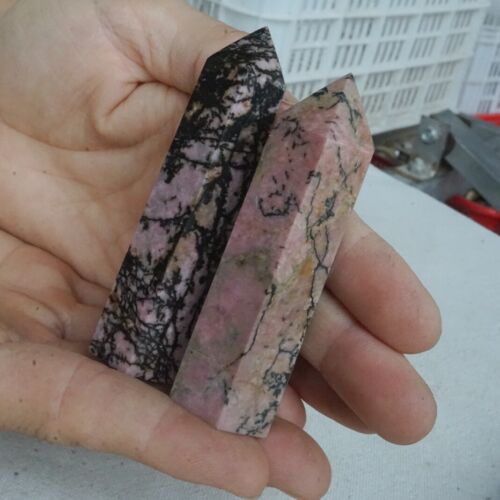 5kg 11LB 45Pcs Natural Rhodonite Quartz Crystal Point Tower Polished Healing Brazil Wholesale Lot