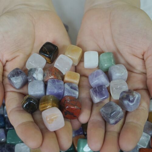 5KG 11LB 870Pcs Tiny Natural Quartz Crystal Jasper Square Mixed Gem Tumbled Stones Healing