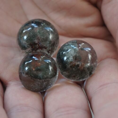 100 Pieces 1.1kg Natural Phantom Ghost Clear Quartz Crystal Sphere Ball Healing 17-22mm