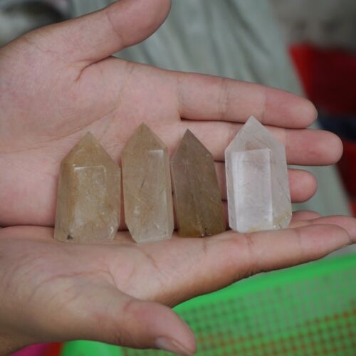 1KG 2.2LB 23Pcs Natural Gold Hair Rutile Quartz Crystal Point Tower Polished Healing