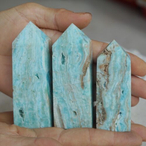 2KG 4.4LB 16Pcs Natural Blue Hemimorphite Quartz Crystal Geode Point Tower Healing