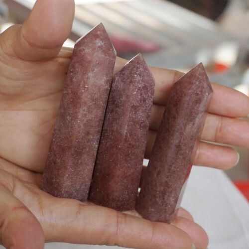 2KG 4.4LB 26Pcs Natural Red Strawberry Quartz Crystal Point Tower Fuchsite Healing