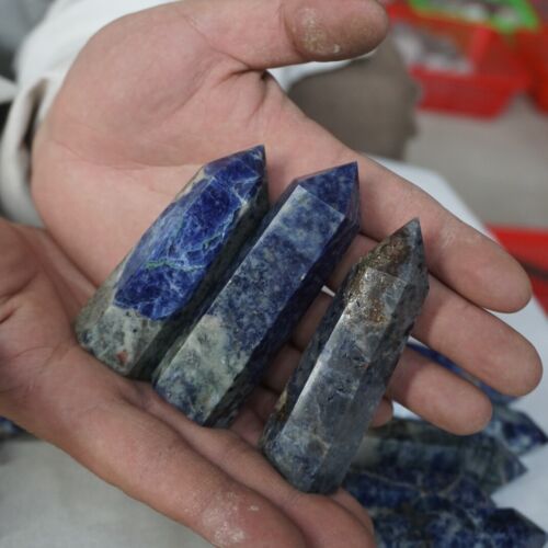 2kg 4.4LB 24Pcs Natural Blue Sodalite Crystal Point Tower Obelisk Polished Healing