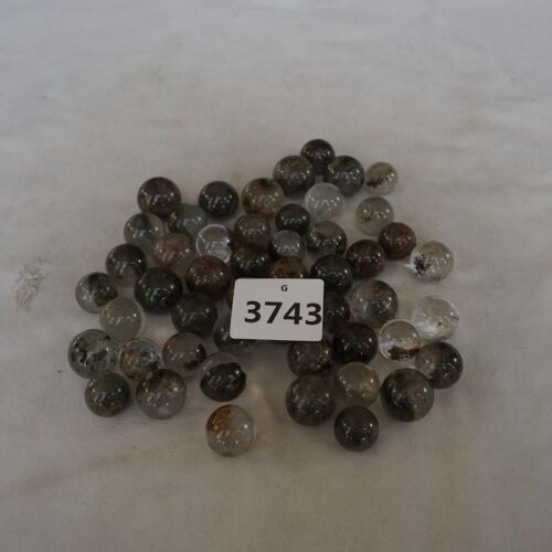 100 Pieces 1.1kg Natural Phantom Ghost Clear Quartz Crystal Sphere Ball Healing 17-22mm