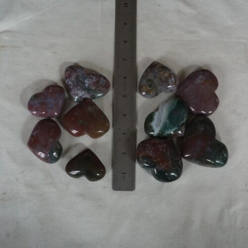 2kg 4.4LB 20Pcs Natural Ocean Jasper Onyx Quartz Crystal Love Heart Healing Bulk