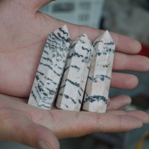 5KG 11LB 65Pcs Natural Pink Zebra Rock Jasper Crystal Point Tower Healing Sinkiang