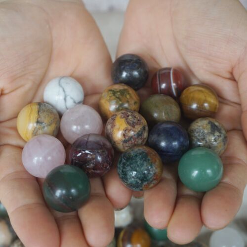 2Kg 180Pcs 4.4LB Natural Quartz Crystal Jasper Sphere Balls Mixed Stones Healing 2cm