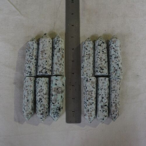 2kg 4.4LB 24Pcs Natural Kiwi Jasper Sesame Crystal Point Tower Healing Everest Tibet