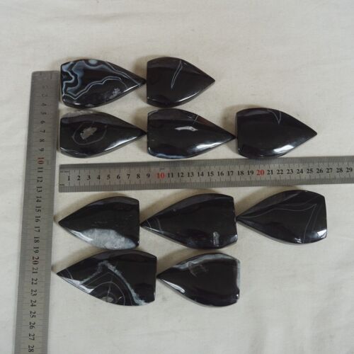 2.8KG 6LB 20Pcs Natural Black Carnelian Agate Crystal Point Flame Palm Stone Healing