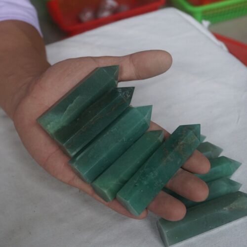 2kg 4.4LB 24Pcs Natural Green Aventurine Jade Crystal Point Tower Polished Healing