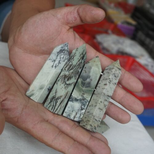 2kg 4.4LB 24Pcs Natural Seaweed Jasper Quartz Crystal Point Tower Obelisk Healing