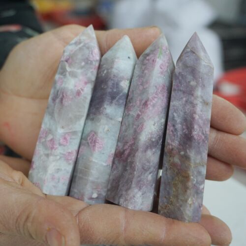 2KG 4.4LB 26Pcs Natural Red Tourmaline Quartz Crystal Points Tower Obelisk Healing Bulk