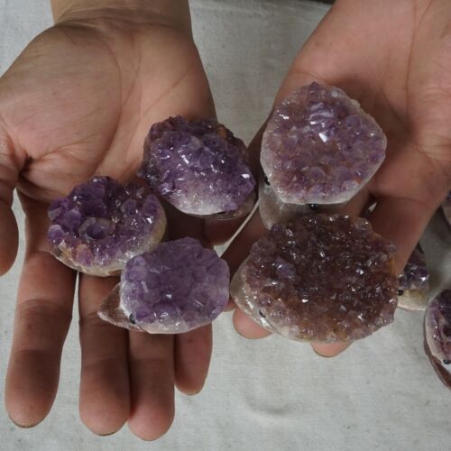 10 Pieces 1.8LB Natural Amethyst Quartz Crystal Cluster hedgehog Carved Head Sculpture