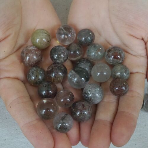 1KG 2.2LB 175Pcs Tiny Natural Phantom Ghost Clear Quartz Crystal Sphere Ball Healing