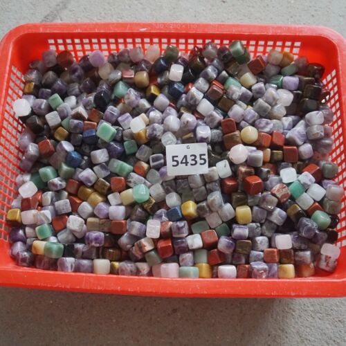 5KG 11LB 870Pcs Tiny Natural Quartz Crystal Jasper Square Mixed Gem Tumbled Stones Healing