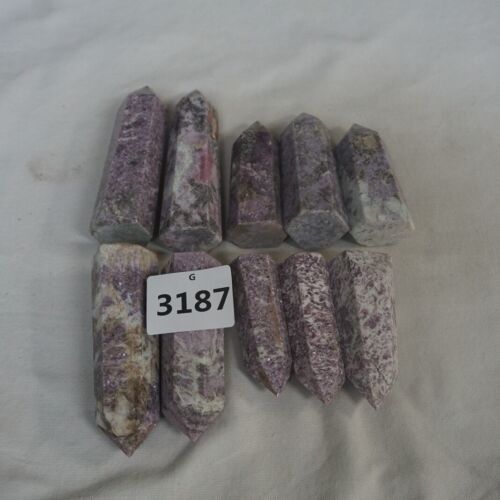 2KG 20Pcs 4.4LB Natural Purple Mica Lepidolite Crystal Point Tower Healing Africa .