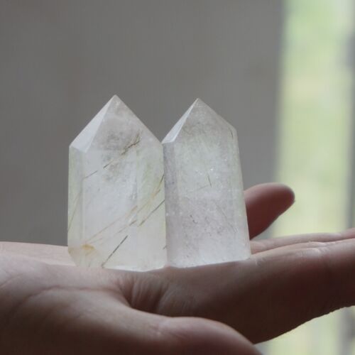 1KG 2.2LB 23Pcs Natural Gold Hair Rutile Quartz Crystal Point Tower Polished Healing