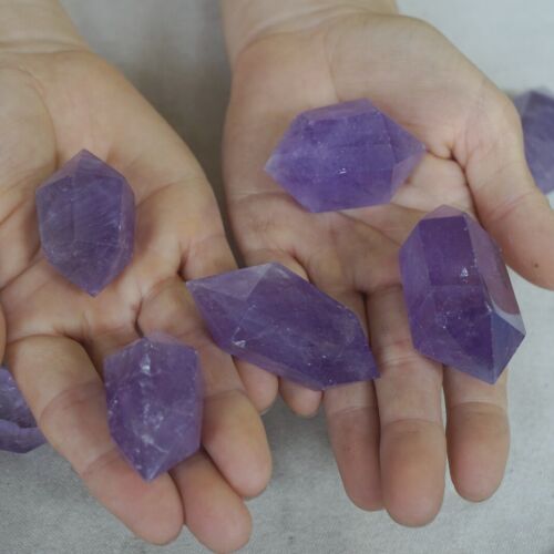 2KG 60Pcs 4.4LB Natural Purple Amethyst Quartz Crystal Double Point Wand Healing