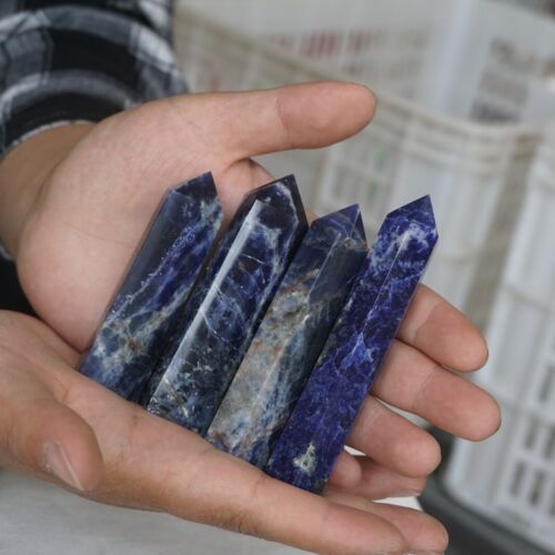 5KG 11LB 75Pcs Natural Blue Sodalite Crystal Point Tower Obelisk Polished Healing