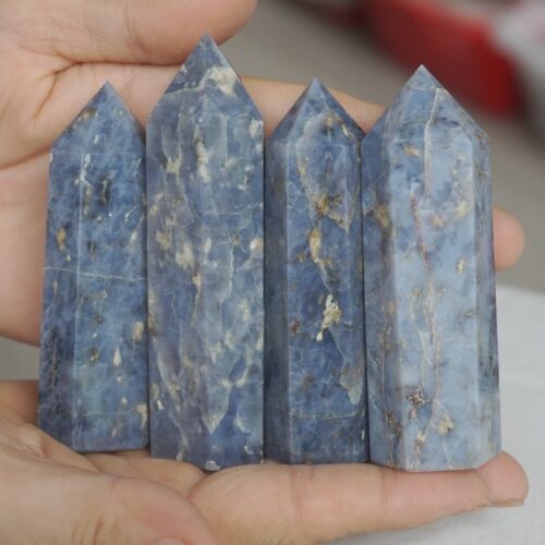 24Pcs 2KG,4.4LB Natural Blue Rose Quartz Crystal Point Tower Polished Healing Brazil