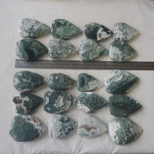 5KG 11LB 20Pcs Natural Moss Agate Carnelian Quartz Palm Stone Point Flame Healing