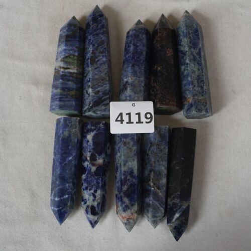 2KG 20Pcs 4.4LB Natural Blue Sodalite Crystal Point Tower Obelisk Polished Healing