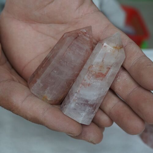 2kg 4.4LB 20-24Pcs Natural Red Hematoid Quartz Crystal Gem Stone Point Tower Healing