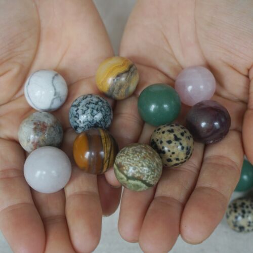 2Kg 180Pcs 4.4LB Natural Quartz Crystal Jasper Sphere Balls Mixed Stones Healing 2cm