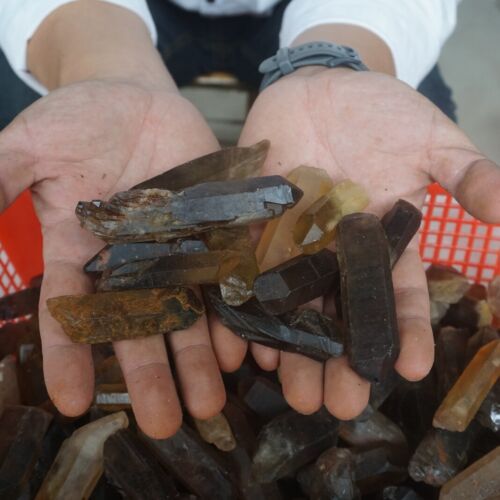 11LB 5kg Natural Raw Smokey Clear Quartz Crystal Points Original Bulk