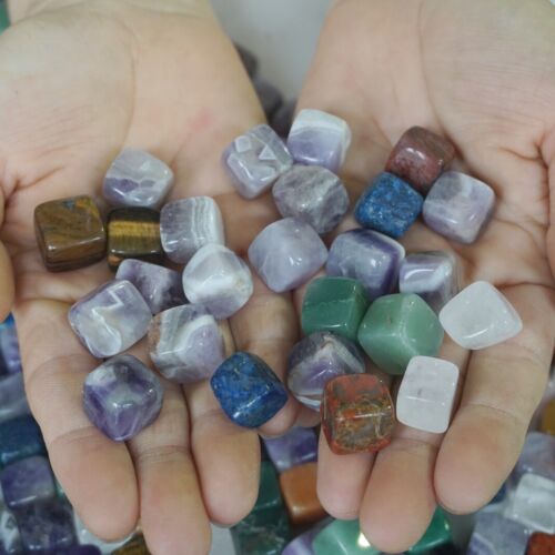 5KG 11LB 870Pcs Tiny Natural Quartz Crystal Jasper Square Mixed Gem Tumbled Stones Healing