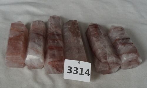 2kg 4.4LB 12Pcs Natural Red Hematoid Quartz Crystal Gem Stone Point Tower Healing