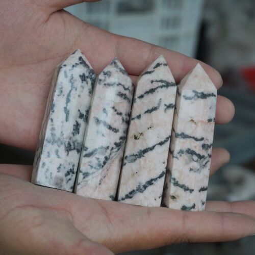 5KG 11LB 65Pcs Natural Pink Zebra Rock Jasper Crystal Point Tower Healing Sinkiang