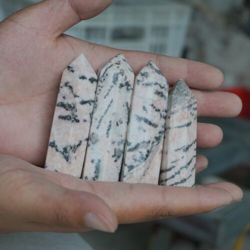 5KG 11LB 65Pcs Natural Pink Zebra Rock Jasper Crystal Point Tower Healing Sinkiang