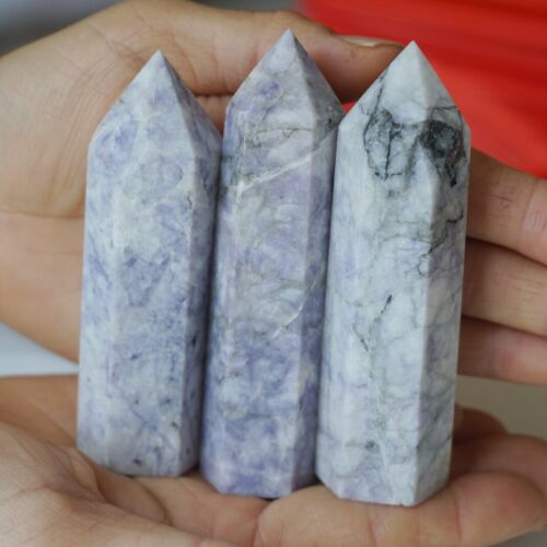 2KG 4.4LB 22 Natural Purple Tiffany Stone Violet Quartz Crystal Point Tower Healing