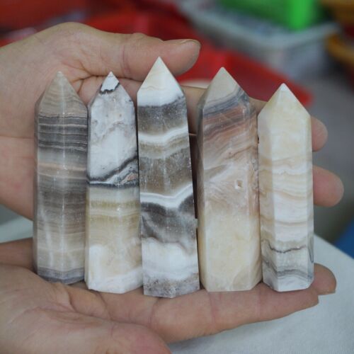 2KG 4.4LB 30Pcs Natural Mexico Banded Calcite Crystal Point Tower Polished Healing