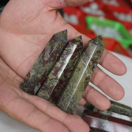 2.2LB 10Pcs Natural Dragon Blood Gem Stone Jasper Crystal Point Tower Healing