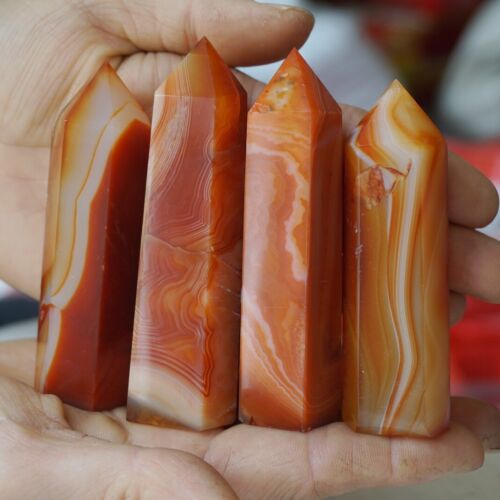 4.4LB 2KG 22Pcs Natural Red Carnelian Agate Crystal Point Tower Polished Healing