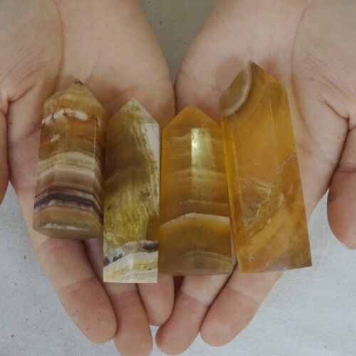 5KG 11LB 65Pcs Natural Yellow Fluorite Quartz Crystal Point Tower Healing Wholesale Lot