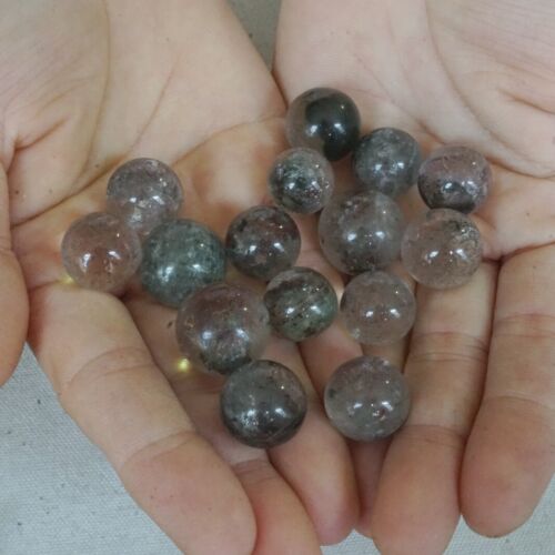 1KG 2.2LB 175Pcs Tiny Natural Phantom Ghost Clear Quartz Crystal Sphere Ball Healing