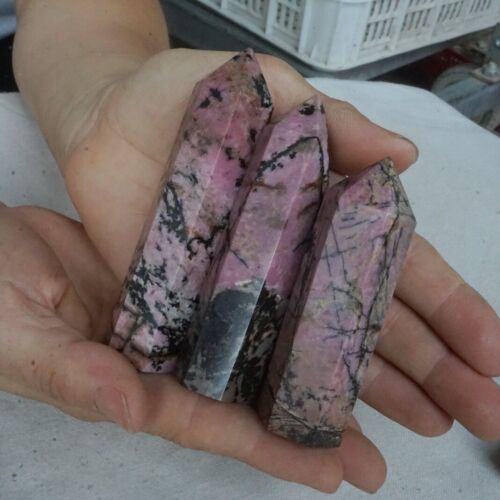 5kg 11LB 45Pcs Natural Rhodonite Quartz Crystal Point Tower Polished Healing Brazil Wholesale Lot