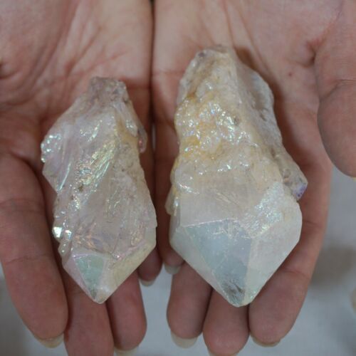 5KG 11LB 60Pcs Rainbow Aqua Aura Quartz Crystal Cluster Points Titanium Coating Bulk