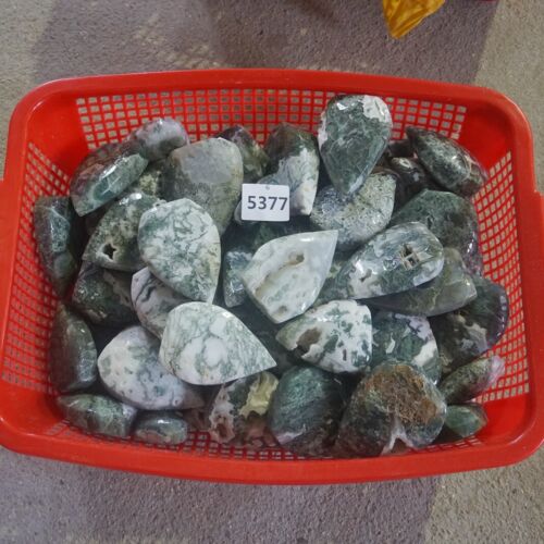 5KG 11LB 20Pcs Natural Moss Agate Carnelian Quartz Palm Stone Point Flame Healing